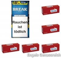 5 x Break Volumen Tabak Blau 85g + 6 x Winston Hlsen a 200 Stck  VERSANDKOSTENFREI!!!